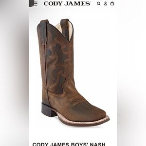 Boys Cody James  Brown Western Boots size 3 NWT